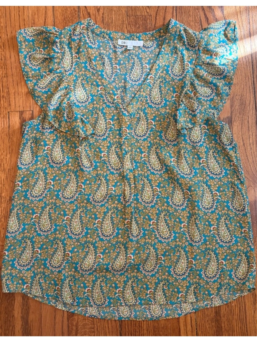 Paisley Flutter Sleeve Blouse